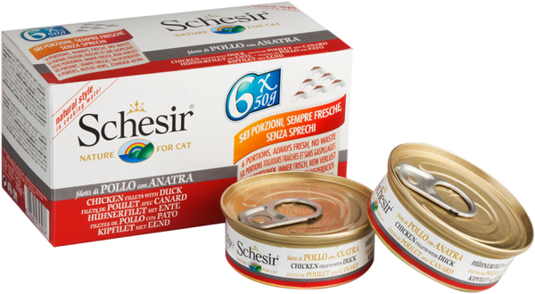 Schesir Chicken & Duck Wet Cat Food Can