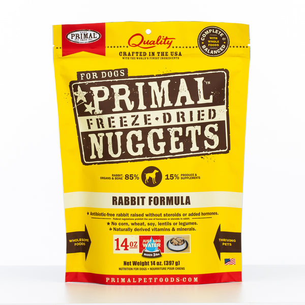 Primal Raw Freeze-Dried Nuggets Rabbit Formula Dog Food
