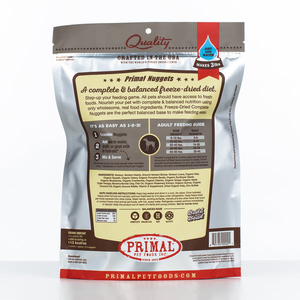 Primal Raw Freeze-Dried Nuggets Venison Formula Dog Food