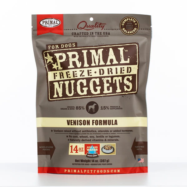 Primal Raw Freeze-Dried Nuggets Venison Formula Dog Food