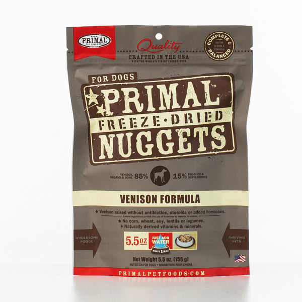 Primal Raw Freeze-Dried Nuggets Venison Formula Dog Food