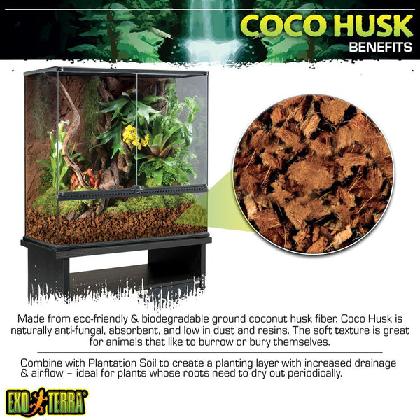 Exo Terra Coco Husk Brick Tropical Terrarium Reptile Substrate, 8-qt, 3-count