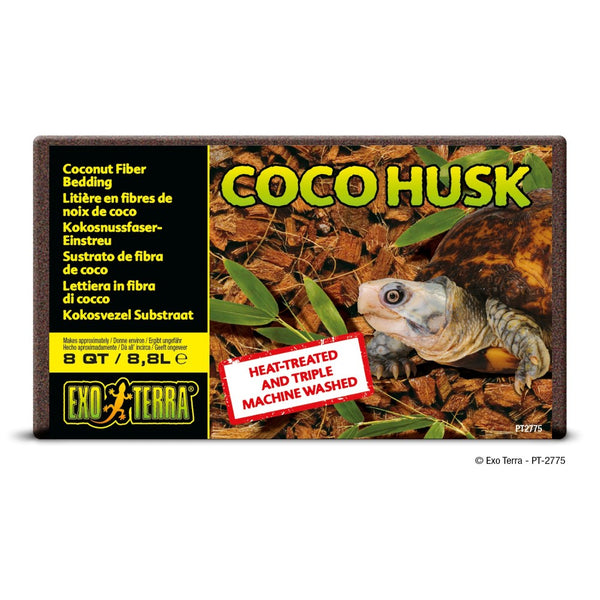 Exo Terra Coco Husk Brick Tropical Terrarium Reptile Substrate, 8-qt, 1 count