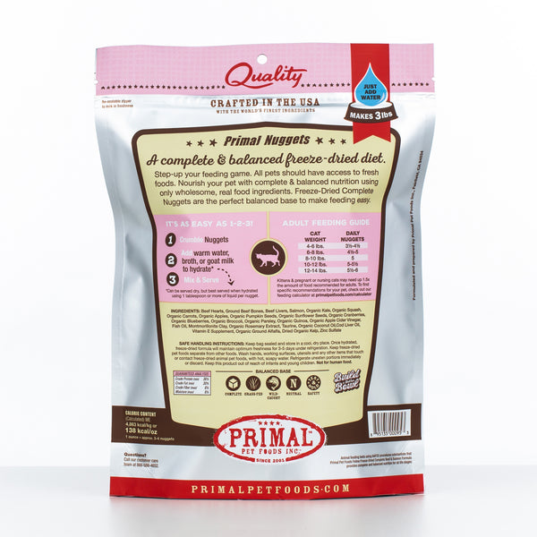 Primal Raw Freeze-Dried Nuggets Beef & Salmon Formula Cat Food
