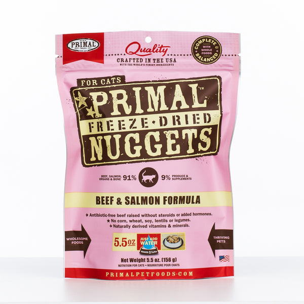Primal Raw Freeze-Dried Nuggets Beef & Salmon Formula Cat Food