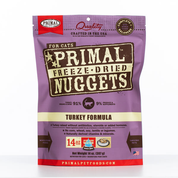 Primal Raw Freeze-Dried Nuggets Turkey Formula Cat Food
