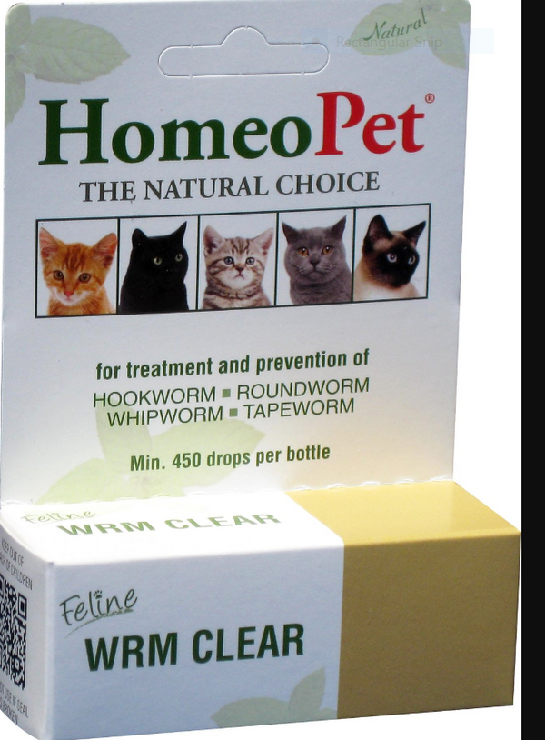 HomeoPet Feline WRM Clear Cat Supplement, 450 drops