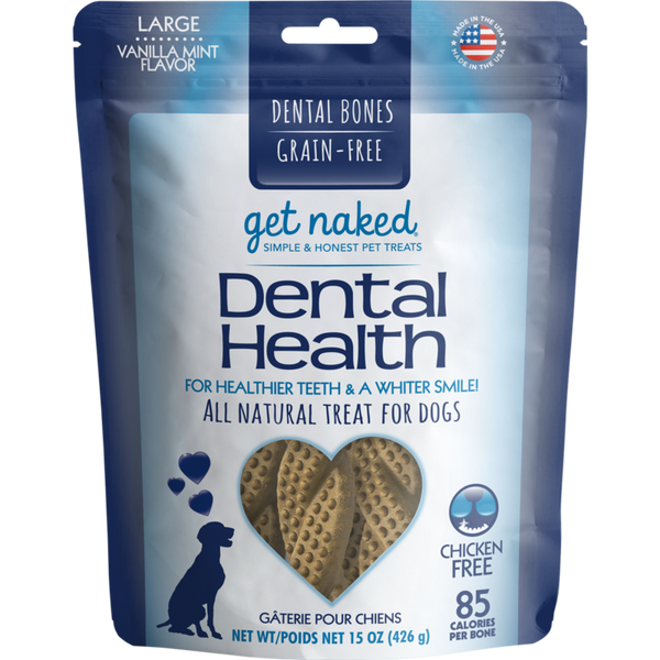 Get Naked Dental Health Dental Bone Grain-Free Dog Treats, Large