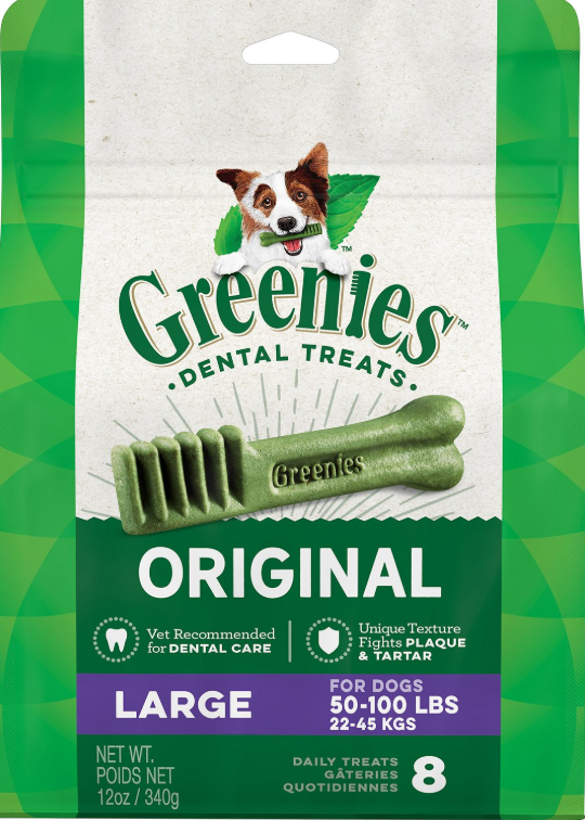 Greenies Original Large Dental Dog Treats, 12-oz, 8-count