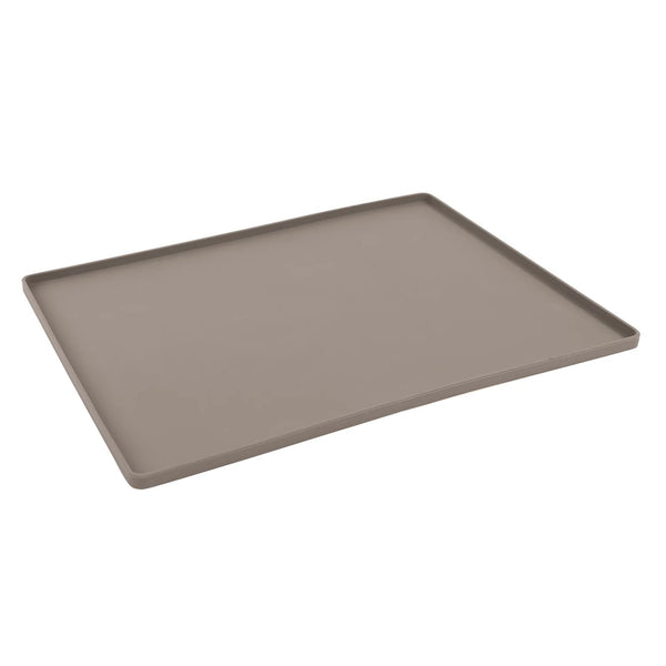 Messy Mutts Tapis de Bol antidérapant en silicone avec bord surélevé Gris froid