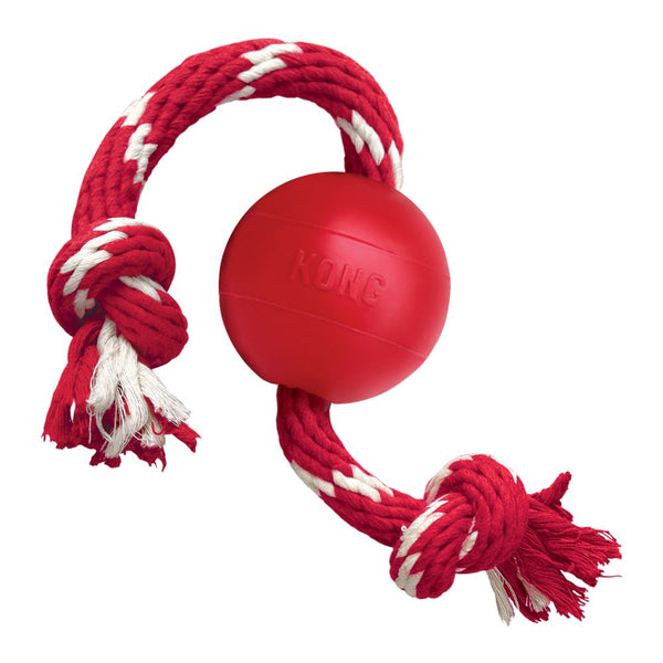 KONG Ball With Rope Dog Toy