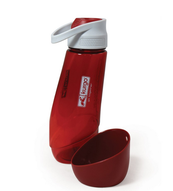 Kurgo Gourd Water Bottle and Dog Bowl, Red