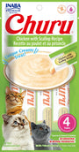INABA Churu Puree Chicken with Scallop Grain-Free Cat Treat, 0.5-oz, 4-pack