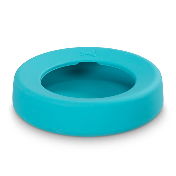 Messy Mutts Bol de voyage en silicone anti-éclaboussures pour chien Bleu