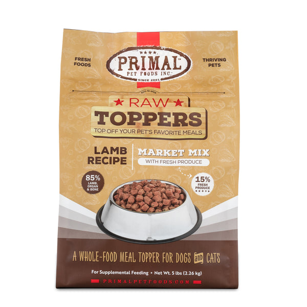 Primal Raw Toppers Market Mix Lamb Dog & Cat Food Topper