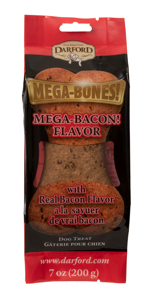 Darford Mega Bacon Flavor Bone Dog Treat, 7-oz