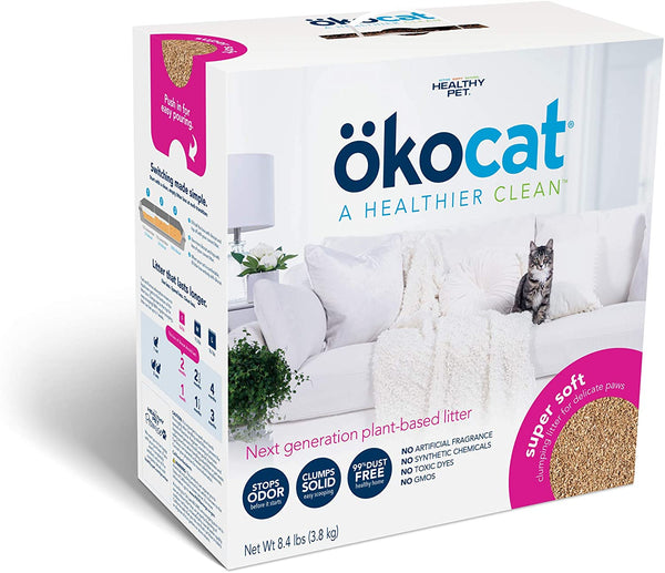 Okocat Litière pour chat en bois super douce agglomérante