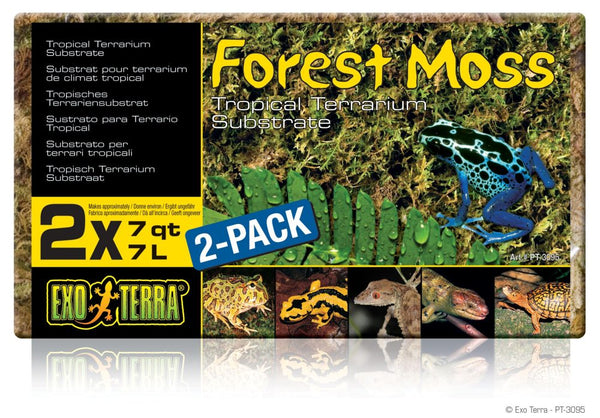 Exo Terra Forest Moss Tropical Terrarium Reptile Substrate, 7-qt, 2 count