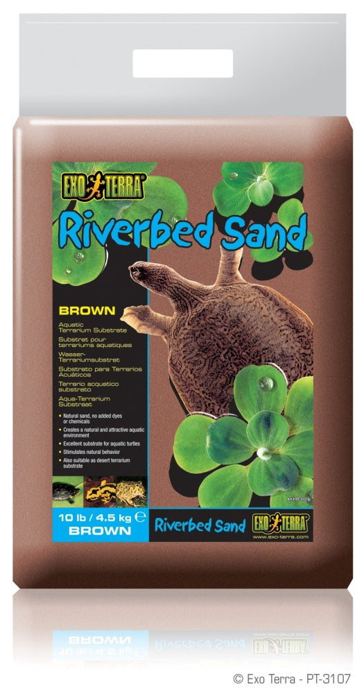 Exo Terra Riverbed Sand Brown Aquatic Terrarium Substrate, 10-lb