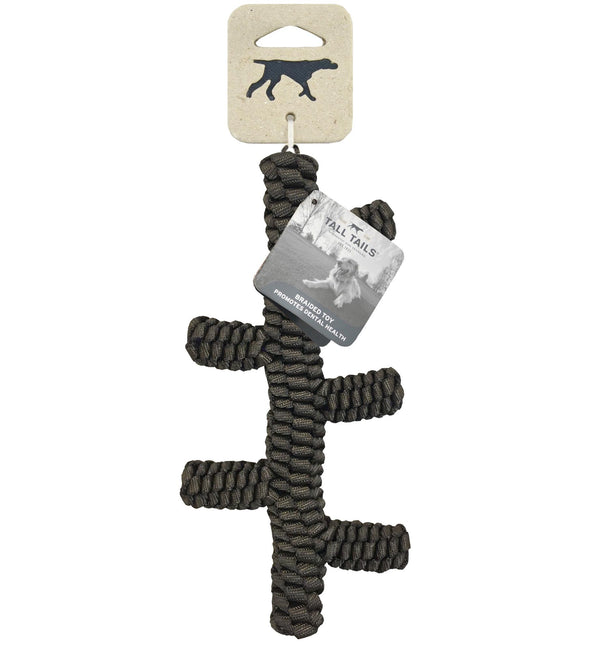 Tall Tails Braided Stick Dog Toy, Brown, 9-in