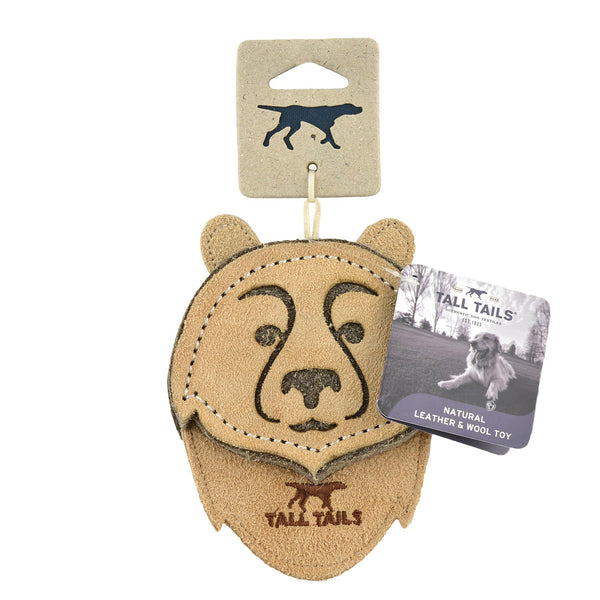 Tall Tails Jouet pour chien en cuir naturel Ours, 4 po