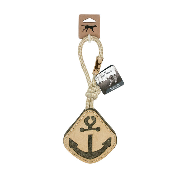 Tall Tails Natural Leather Anchor Tug Dog Toy, 14-in