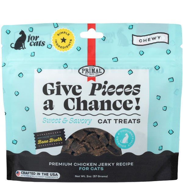 Primal Give Pieces A Chance Friandises pour chats au poulet avec bouillon