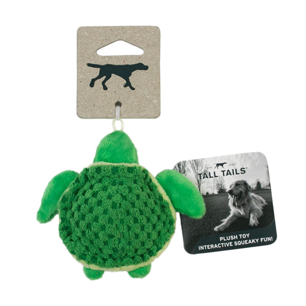 Tall Tails Baby Turtle with Squeaker Plush Dog Toy, 4-in