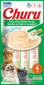 INABA Churu Purée Thon au Poulet Friandise sans céréales pour chats, 0,5 oz, paquet de 4