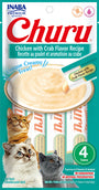 INABA Churu Puree Chicken with Crab Flavor Grain-Free Cat Treat, 0.5-oz, 4-pack
