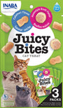INABA Juicy Bites Friandises pour chats sans céréales saveur bouillon maison & calamars, lot de 3