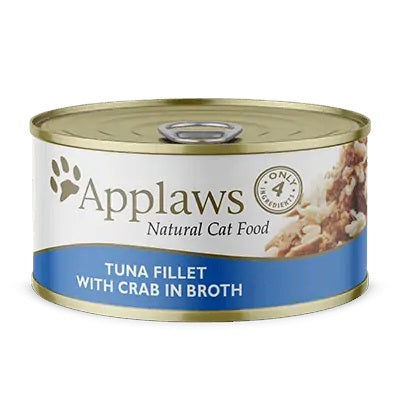 Applaws Tuna Fillet with Crab in Broth Wet Cat Food Can