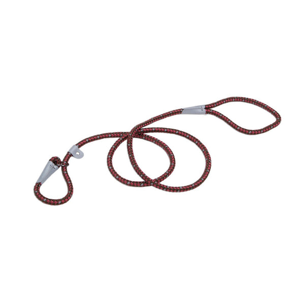 K9 Explorer Reflective Braided Rope Slip Dog Leash, Berry, 1/2-in x 6-ft
