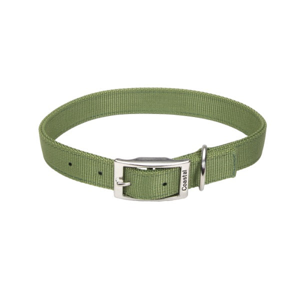Coastal Double-Ply Nylon Dog Collar, Palm Green