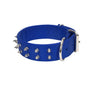 Macho Dog Collier à double épaisseur clouté avec boucle à rouleau, bleu