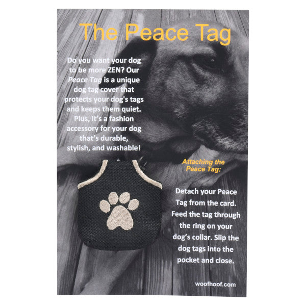 WoofHoof Dog Tag Cover, Black Paw