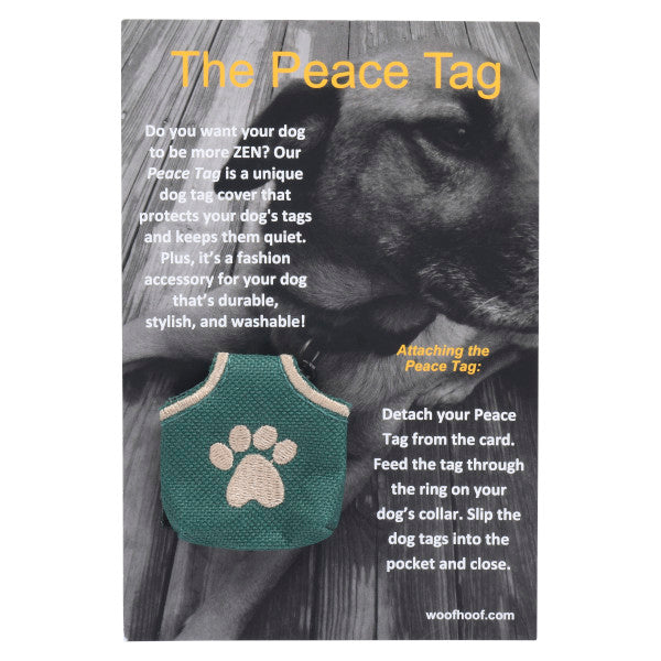 WoofHoof Dog Tag Cover, Green Paw