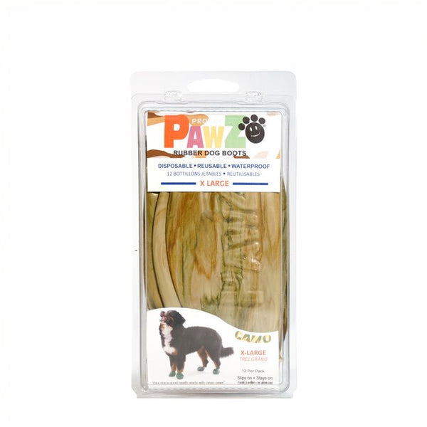 Pawz Waterproof Rubber Dog Boots, Camo