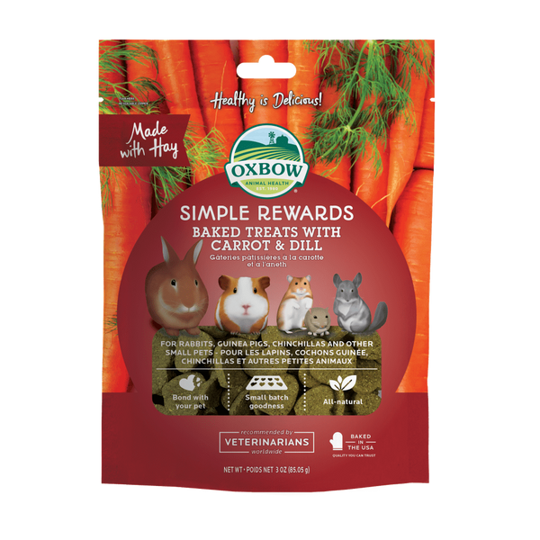 Oxbow Simple Rewards Oven Baked with Carrot & Dill Small Animal Treats, 3-oz