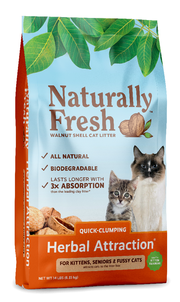 Litière pour chat à base de noix Naturally Fresh, à herbes, agglomérante rapide, 14-lb