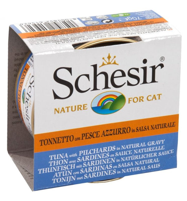 Schesir Natural Gravy Tuna & Pilchards Wet Cat Food Can