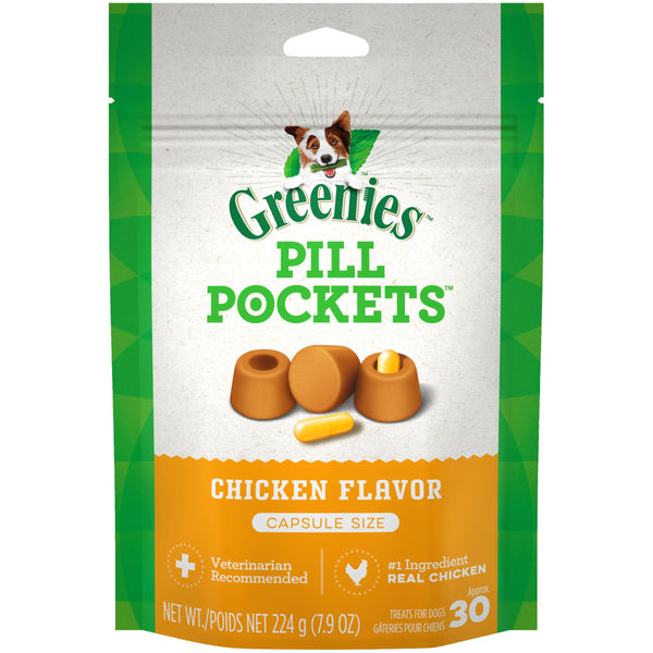 Greenies Pill Pockets Friandises pour chien à saveur de poulet canin, 30 pièces