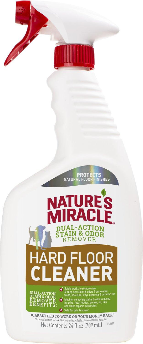 Nature's Miracle Détachant et Désodorisant à Double Action pour Sols Durs, Spray 24 oz