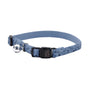 Coastal New Earth Printed Soy Breakaway Cat Collar, Slate with Fish, 8-12-in
