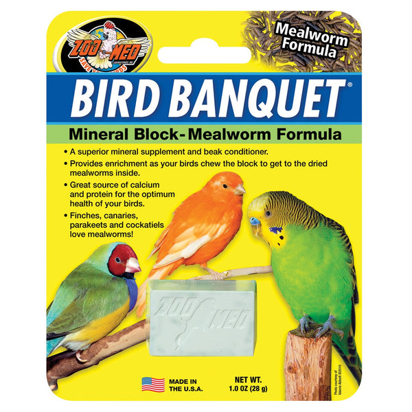 Zoo Med Bird Banquet Bloc minéral conditionneur de bec Formule vers de farine