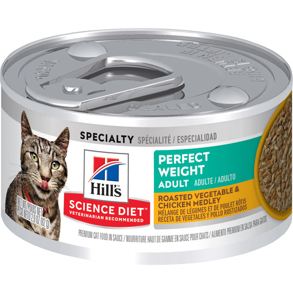 Hill's Science Diet Adult Perfect Weight Mélange rôti de légumes et poulet Nourriture humide pour chats