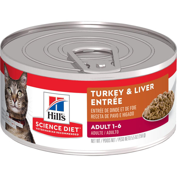 Hill's Science Diet Adult Turkey & Liver Entree Wet Cat Food Can