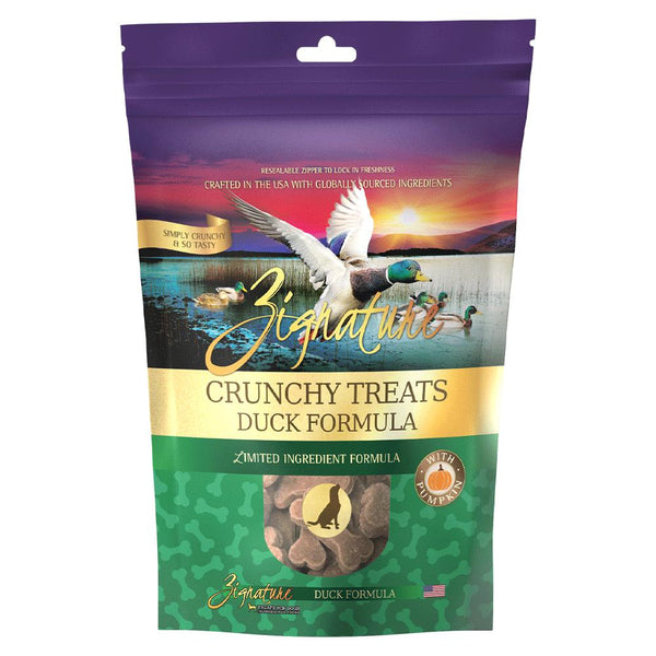 Zignature Duck Formula Crunchy Dog Treats, 12-oz