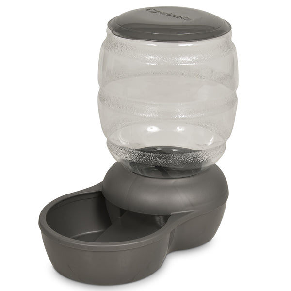 Petmate Replendish Feeder with Microban for Pets, Mason Silver