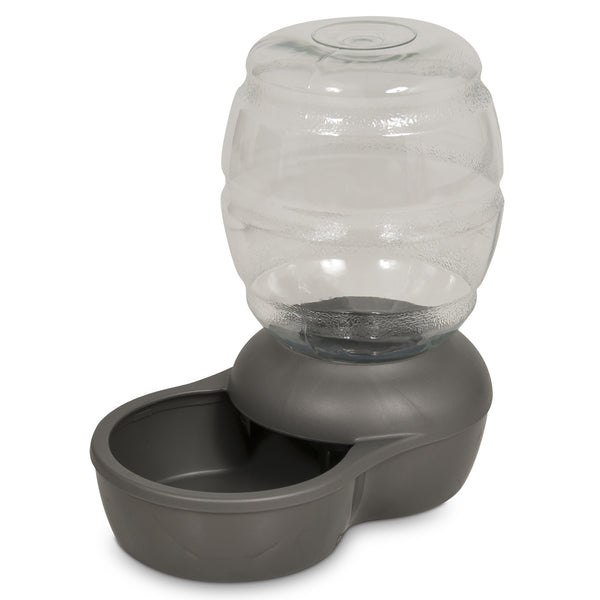Petmate Replendish Waterer with Microban for Pets, Mason Silver